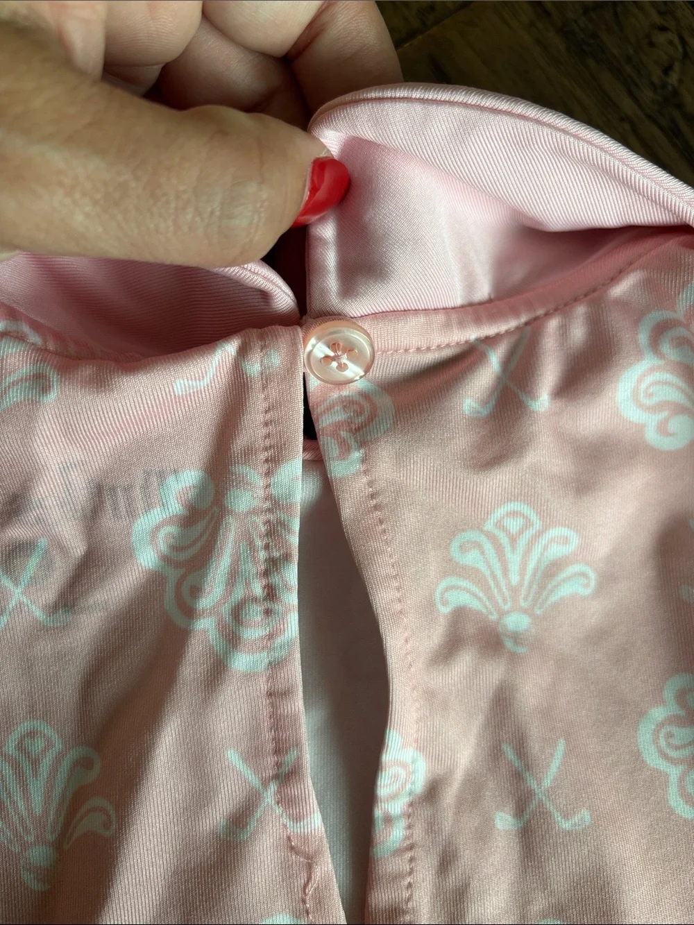 Pink Sleeveless Polo Golf Dress with Acorn Patch